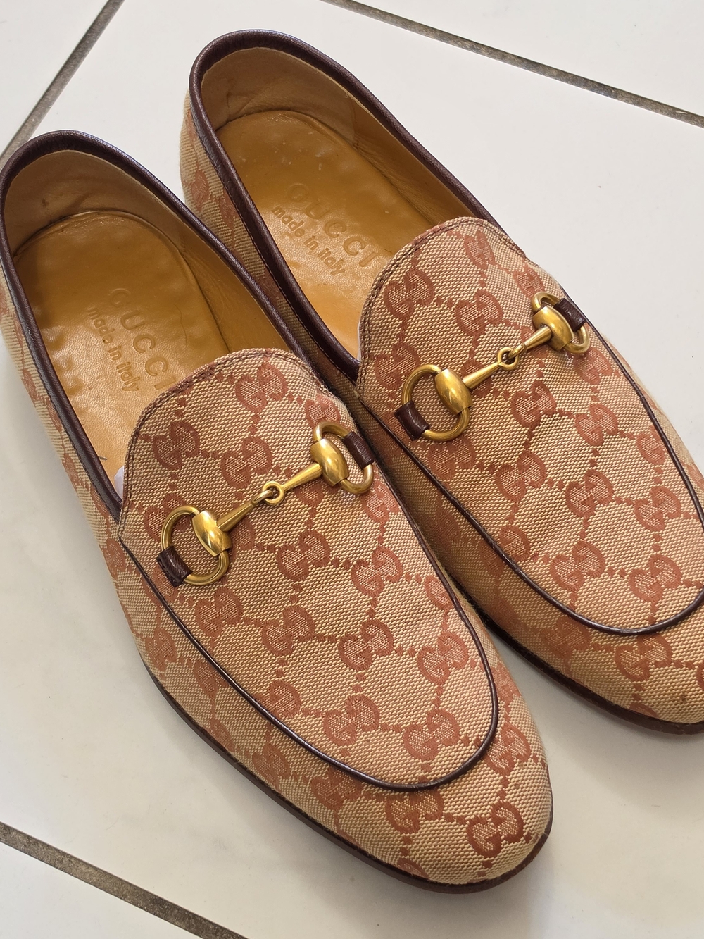 Gucci Jordaan Monogram Horsebit Loafers, 8